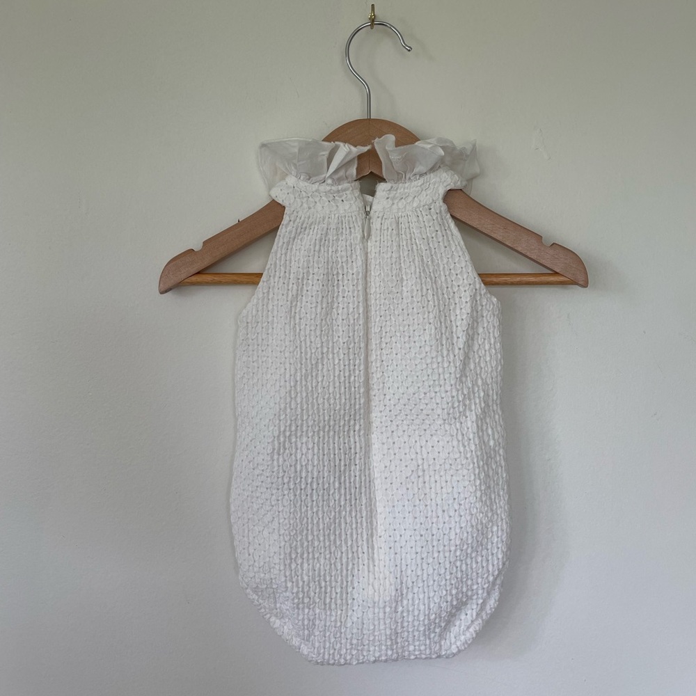 Chloe Textured Ruffle Neck Baby Romper - Picture 3 of 3